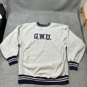 Vintage 80’s Champion Reverse Weave Warmup GWU Ringer College Sweatshirt 2XL